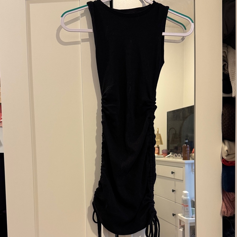 Streetwear Society Black Ruched Mini Dress